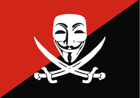 Anonymous Pirate Red & Black Flag - webtekdev