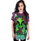 The Alien Letter Don't Be Sad Be Rad 3D Printed Women Tops Short Sleeve Casual Blusas 2017 Summer Punk Rock Fashion T shirts - webtekdev