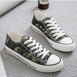 KANCOOLD Breathable Non-Slip Camouflage Shoes Women's Summer Casual Canvas Shoes Wear-resistant Trainers Flat Sneakers - webtekdev