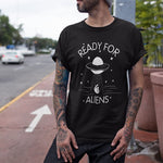 Ready For Alien T-shirt UFO Take Away Your Heart Funny Black Summer Tops Tee Homme EU Size 100% Cotton Tshirt - webtekdev