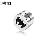 SMJEL Rock Strong Magnet Magnetic Health Care Ear Stud Non Piercing Earrings Skull David Star Tai Chi Earings Jewelry Mens Women - webtekdev