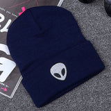 Hot Sale Embroidery Alien Hat Winter Men And Women Cuff Hats Soft Solid Beanies Hip Hop Unisex Warm Knitted Caps Gorros De Lana - webtekdev