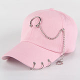 Dad Hat BTS Creative Piercing Ring Baseball Cap Punk Hip Hop Caps Cotton Adult Casual Solid Adjustable Unisex Caps Snapback - webtekdev