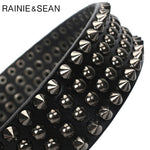 Real Leather 4-Row Studded Belt (Round Studs) - webtekdev