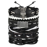 17KM Vintage Multilayer Leather Bracelet For Men Handmade Wristband Bracelet Punk Rope Jewelry Wrap Bracelets & Bangles 2019 - webtekdev