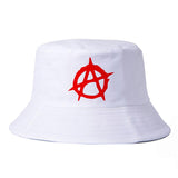 Print Casual Men Women Brand Anarchy Symbol hat Punk Rock Bucket Hats Summer Fisherman Panama caps hunting cap - webtekdev