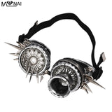 Steampunk Gothic Vintage Spikes Gas Mask Goggles Cosplay Props Halloween Costume Rivet Masks with Glasses Accessories Men/Women - webtekdev