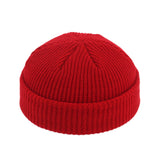 Brimless Hats Hip Hop Beanie Skullcap Street Knitted Hat Women Men Acrylic Unisex Casual Solid Pumpkin Portable Melon Cap - webtekdev