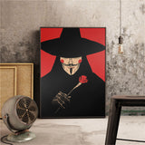 V for Vendetta movie poster Retro kraft paper print painting retro bar cafe home classic wall sticker decoration 45.5x31.5cm - webtekdev