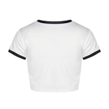 N-olsollo Harajuku Cartoon Animals Women Clothes 2019 Summer Crop Tops Slim Sexy Cropped Short Sleeve O-neck Black Hemming Shirt - webtekdev