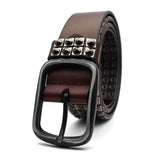 Genuine Leather 4-Row Studded Belt - webtekdev