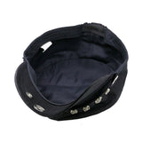Beckyruiwu Adult Hip hop Punk Rock Skull Rivet Flat Peaked Hats Men Spring and Autumn Fitted Baseball Caps - webtekdev