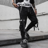 2020 Spring Hip Hop Joggers Men Black Harem Pants Multi-pocket Ribbons Man Sweatpants Streetwear Casual Mens Pants M-3XL - webtekdev