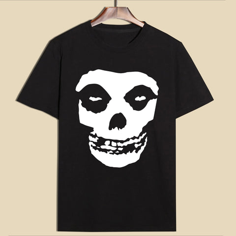 Hillbilly New Arrival 100% Cotton Misfits Skulls Printing T-Shirts 2017 Summer Grey T Shirts Men Short Sleeve O-neck Tees & Tops - webtekdev