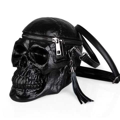 Unisex Gothic Funny Skeleton Head Goth Punk Bag Taro Handbag Lolita Messenger Shoulder Bag - webtekdev