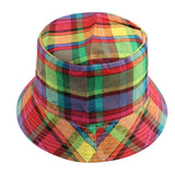 FOXMOTHER New Black White Plaid Check Bucket Hats Fishing Caps Women Mens - webtekdev