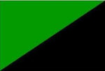 half green half black flag polyester anarchy banner flags 90x150cm custom any YOUR TEXT - webtekdev