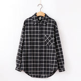 Fashion Women Plaid Shirt Chic Oversized Checked Blouse Long Sleeve Female Casual Print Shirts Loose Cotton Tops Blusas - webtekdev