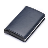 BISI GORO 2020 Credit Card Holder Men And Women Metal RFID Vintage Aluminium Box Crazy Horse PU Leather Fashion Card Wallet - webtekdev