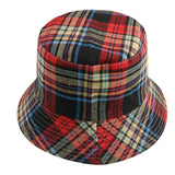 FOXMOTHER New Black White Plaid Check Bucket Hats Fishing Caps Women Mens - webtekdev