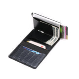 BISI GORO 2020 Credit Card Holder Men And Women Metal RFID Vintage Aluminium Box Crazy Horse PU Leather Fashion Card Wallet - webtekdev