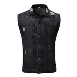 Cotton Jeans Sleeveless Jacket Vest Men Plus Size Black Denim Jeans Vest Male Cowboy Outdoors Waistcoat Men Jacket#G3 - webtekdev