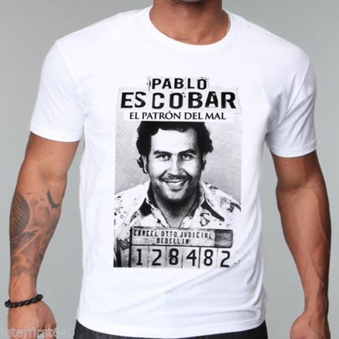 NARCOS gangster, Pablo escobar Shout Sleeve t shirt,  weed, mafia, scareface, Luciano, Capon Men T-shirt Cotton Top Tees - webtekdev