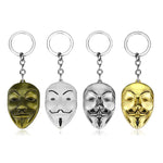 DC Comics Daredevil V For Vendetta Keychain Double D Avengers Mask Metal Keyring Pendant Women Bag Men Car Accessories Gift - webtekdev