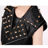 Boys Hip Hop Costume Black Jacket Studded Vest Coat Jazz Dance Performance Wear Street Dancing Clothes Kids Stage Outfit DN5140 - webtekdev