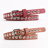 1-Row Leather Rivet Belt - webtekdev