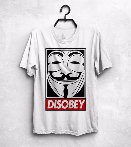 Anonymous T Shirt Disobey V For Vendetta Guy Fawkes Mask Internet Revolution M Xl 2Xl 27Xl Tee Shirt - webtekdev