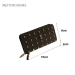 Punk Wallet PU Leather 8 Slots Skull Rock Style Rivet Purses Long Style Id Card Holder Phone Clutch Money Bag Luxury Design 2020 (Black Wallet) - webtekdev