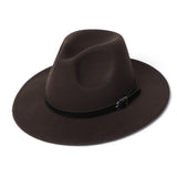 Fedora Hat Men Women Imitation Woolen Winter Women Felt Hats Men Fashion Black Top Jazz Hat Fedoras Chapeau Sombrero Mujer 2019 - webtekdev