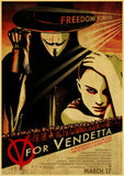 V for Vendetta Poster Classic Movie Retro Poster Kraftpaper Wall Decor for Home Bar Living room dining room decoration painting - webtekdev