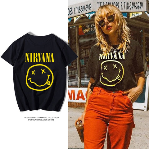 Nirvana T-shirts Men/Women Summer Cotton Tops Tees Print T shirt  loose o-neck short sleeve Fashion Tshirts Size S-3XL - webtekdev