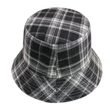 FOXMOTHER New Black White Plaid Check Bucket Hats Fishing Caps Women Mens - webtekdev