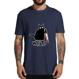 Cat What T Shirt Murderous Cat With Knife Funny Halloween Gift T Shirt Unisex Cotton T shirts for men and women - webtekdev