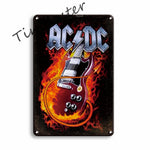 ACDC Band Rock N Roll Plaque Metal Vintage Tin Sign Retro Bar Pub Home Decor Living Room Wall Art Metal Painting Poster - webtekdev