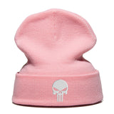 Beanie Hat Skullie Cap Slouchy Winter Embroidery Cool Punk Men Women Boy Girl Teens Street Dance Skull Skelton Black White pink - webtekdev