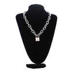 Punk Lock Chain necklace women/men Gothic chain choker collar goth Padlock pendant necklace 2019 emo trendy fashion jewelry - webtekdev