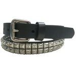 2-Row Studded Leather Belt (Pyramid Studs) - webtekdev