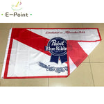 PBR Pabst Blue Ribbon Bear Flag 3ft*5ft (90*150cm) Size Christmas Decorations for Home Flag Banner - webtekdev