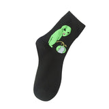 Dropshipping 2020 Crew Socks Fashion Colorful Art Alien Cat ET Pop Up Spaced WE OUT HERE Skater come in peace Men Road Trip Off - webtekdev