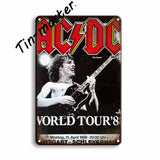 ACDC Band Rock N Roll Plaque Metal Vintage Tin Sign Retro Bar Pub Home Decor Living Room Wall Art Metal Painting Poster - webtekdev