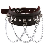 Punk Goth Choker Chain Studded Rivet Pu Leather Collar Spike Choker Necklace Chocker Cool Gothic  Jewelry Accessories - webtekdev