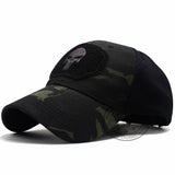 LIBERWOOD Punisher Skull Multicam Operator Cap Men Mesh summer Fitted Tactical Cap Special Force Sniper SWAT Hat place patch OD - webtekdev
