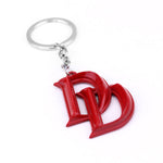 DC Comics Daredevil V For Vendetta Keychain Double D Avengers Mask Metal Keyring Pendant Women Bag Men Car Accessories Gift - webtekdev