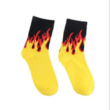 Men and women fashion fire print cotton street socks - webtekdev
