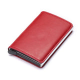 BISI GORO 2020 Credit Card Holder Men And Women Metal RFID Vintage Aluminium Box Crazy Horse PU Leather Fashion Card Wallet - webtekdev