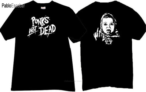men cotton t-shirt summer brand tshirt Punks Not Dead Funny Music T-shirt in black man shubuzhi plus size teeshirt - webtekdev